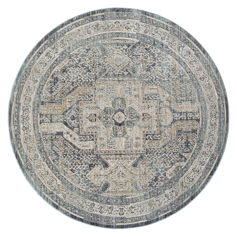 Allen Aitken Grey Beige Round Rug