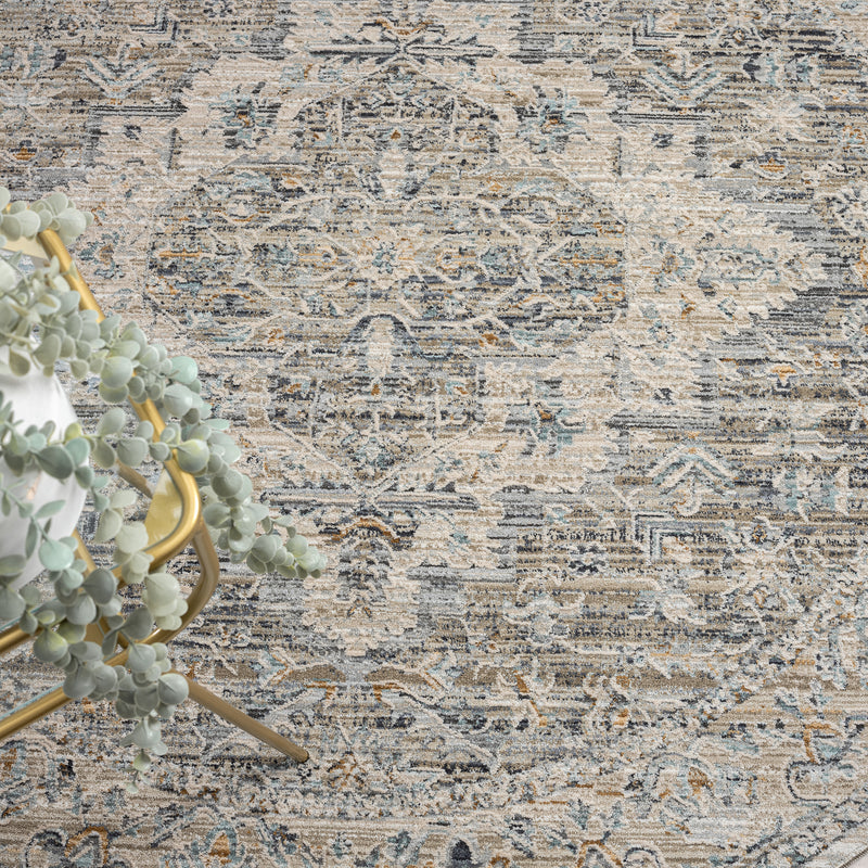 Allen Banks Grey Taupe Round Rug