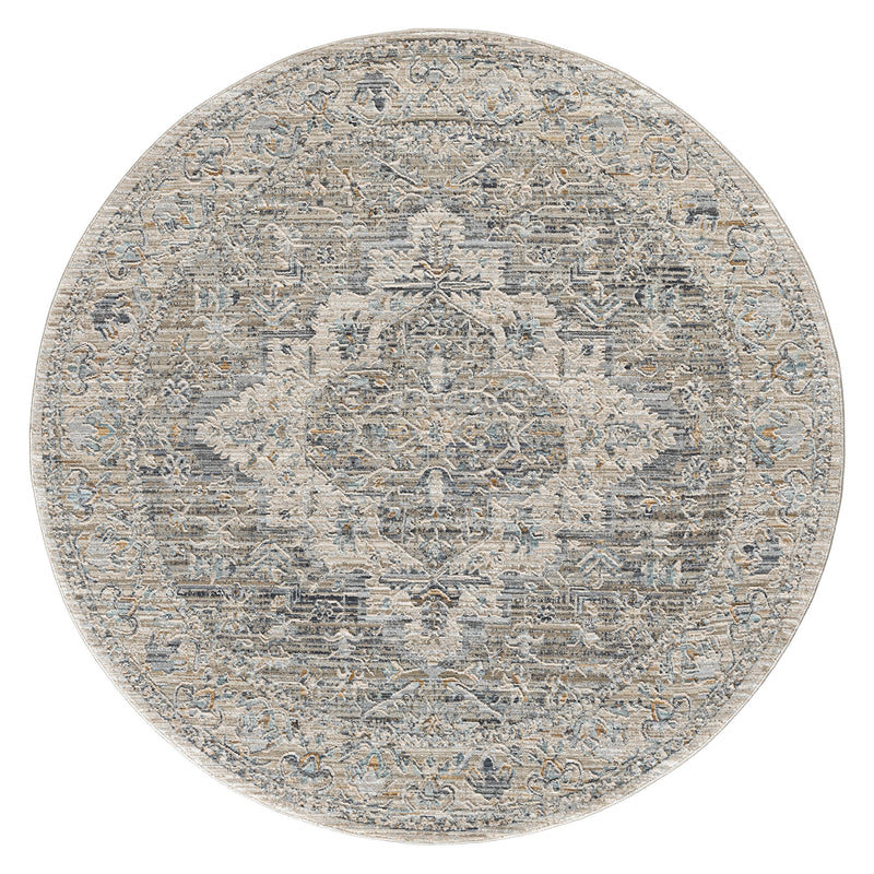 Allen Banks Grey Taupe Round Rug