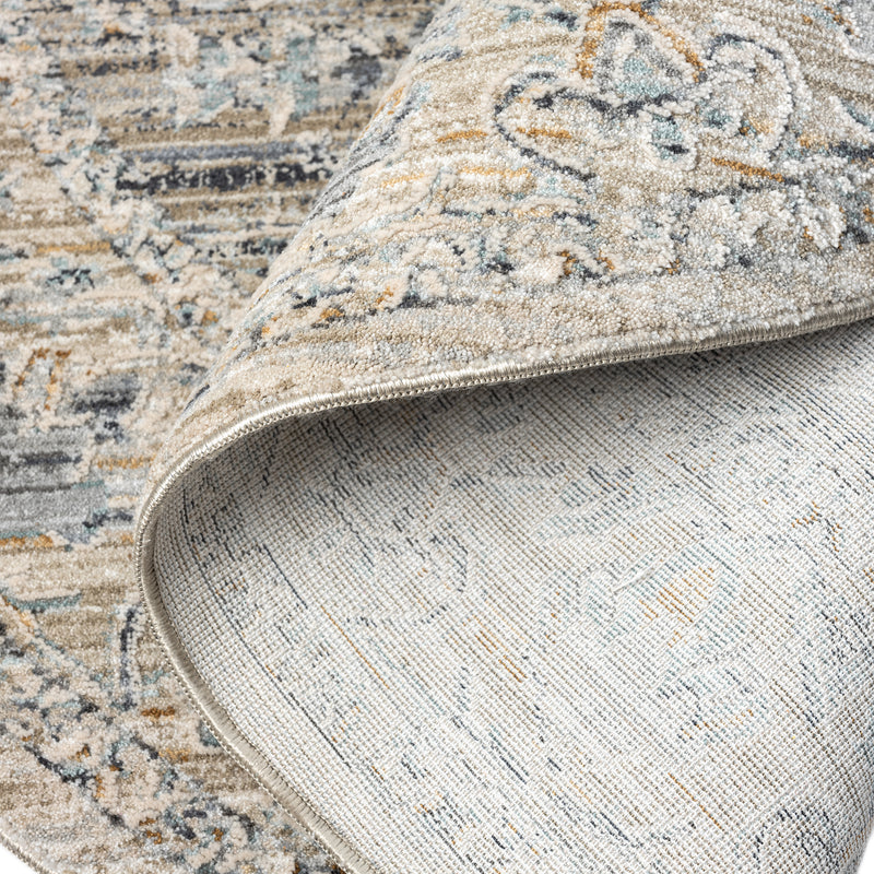 Allen Banks Grey Taupe Round Rug