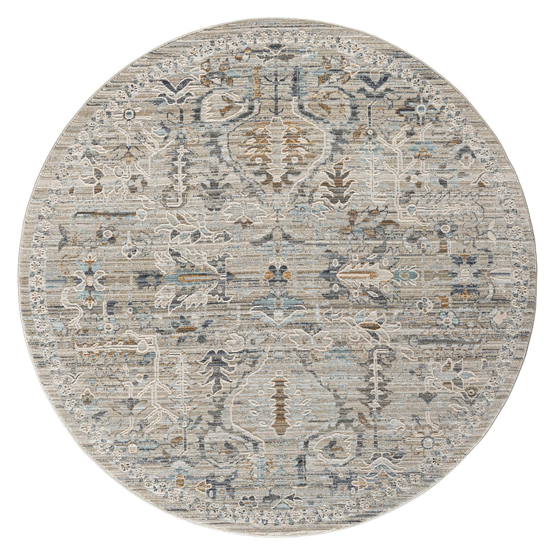 Allen Beavers Grey Taupe Round Rug