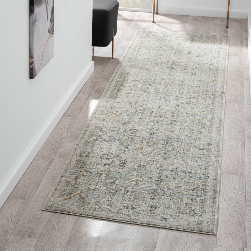 Allen Beavers Grey Taupe Runner Rug