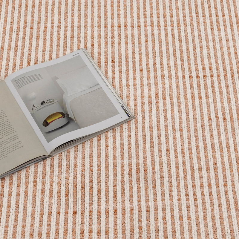 Bruno Loop Stripes Pink Ivory Rug