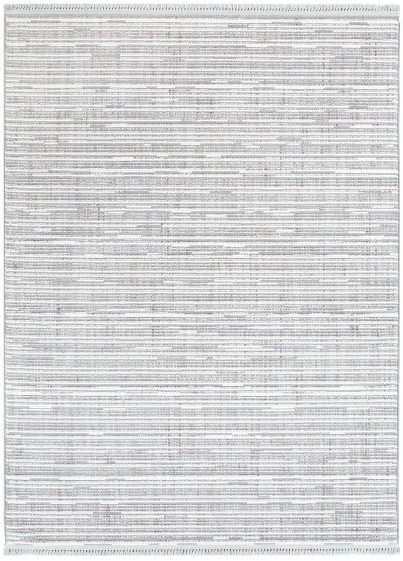 Bruno Loop Lines Silver Ivory Rug