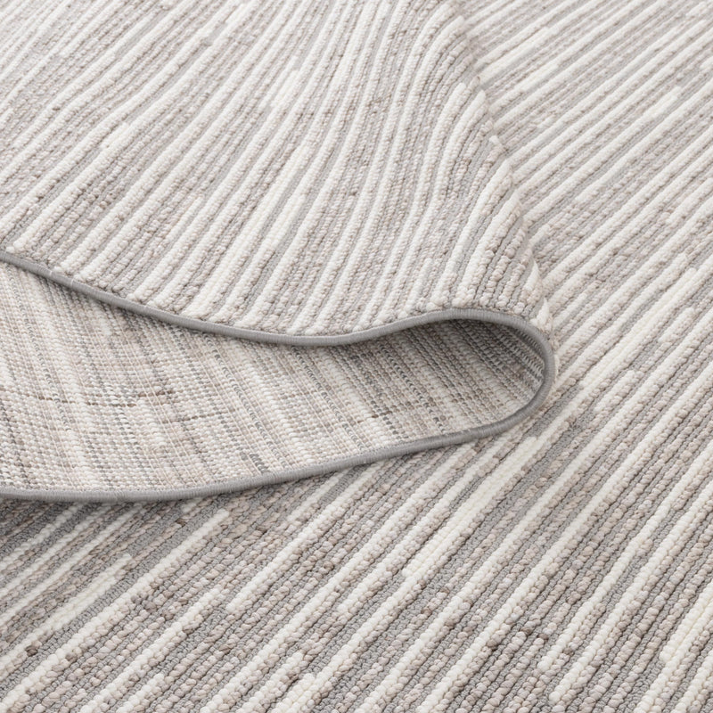 Bruno Loop Lines Silver Ivory Runner Rug