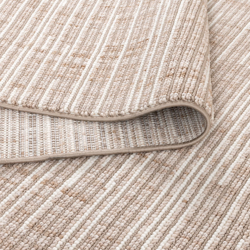 Bruno Loop Lines Beige Ivory Loop Runner Rug