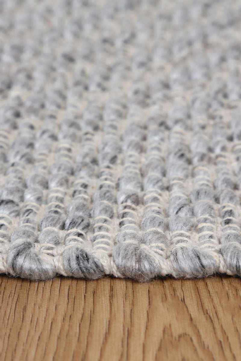 Basalt Wool Blend Textured Grey Rug