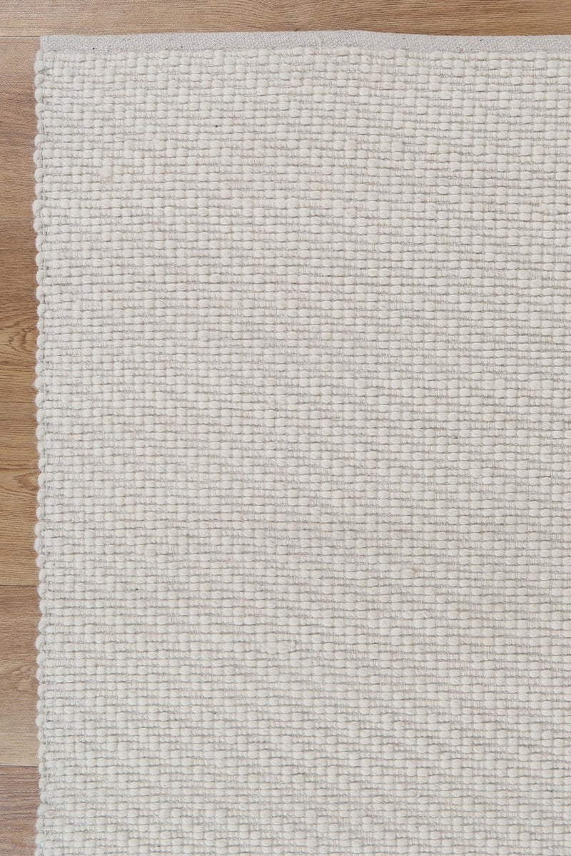 Basalt Wool Blend Textured Ivory Rug