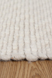 Basalt Wool Blend Textured Ivory Rug