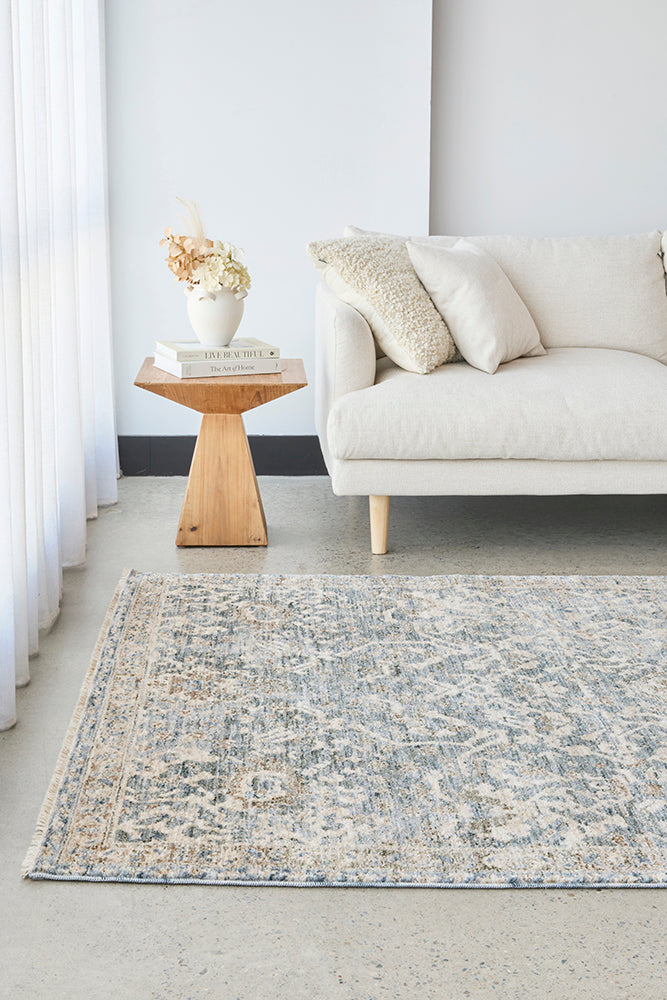 Vintage texture blend green blue moder rug — SydneyRugsOnline