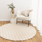 Clarity Washable Beige Round Rug
