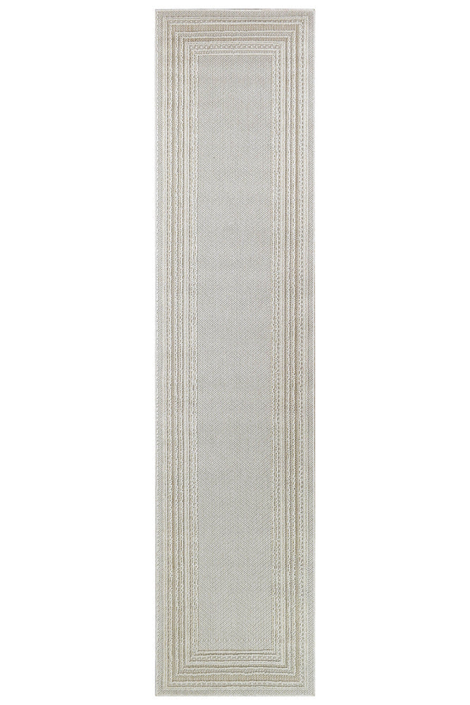Berlin Frame Beige Runner Rug