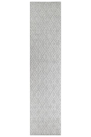 Berlin Cross Light Grey Runner Rug