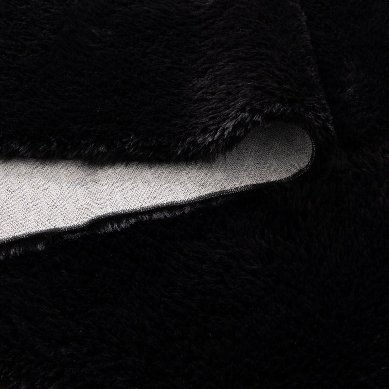 Mila Machine Washable Shaggy Black Rug