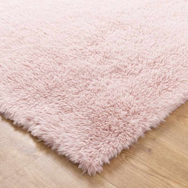Mila Machine Washable Shaggy Blush Rug