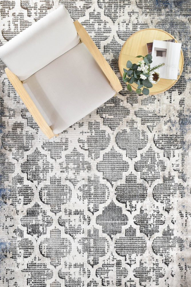 Singsong Moroccan Tiles Cream Grey Rug
