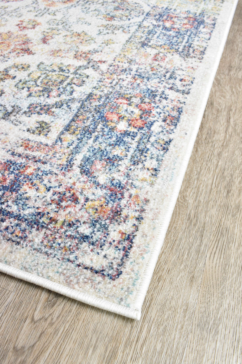 Casanova Century Border Blue Runner Rug