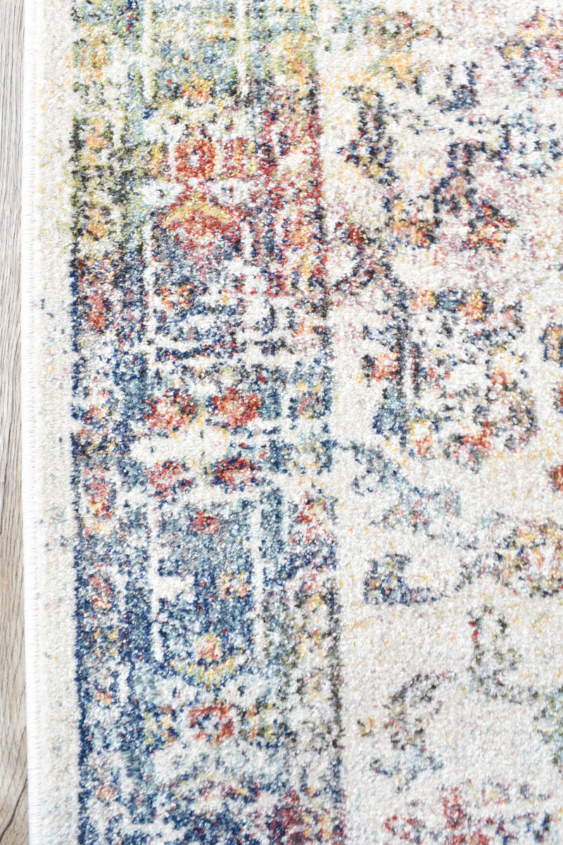 Casanova Century Border Blue Runner Rug