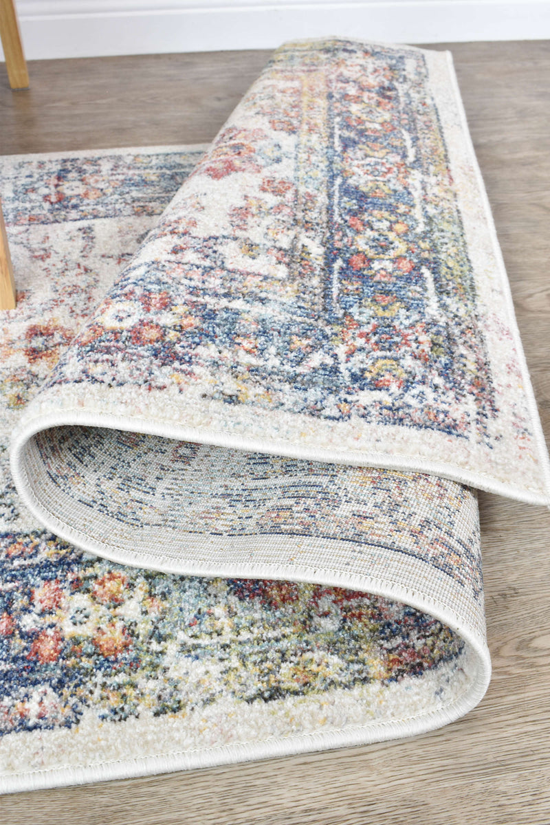 Casanova Century Border Blue Runner Rug