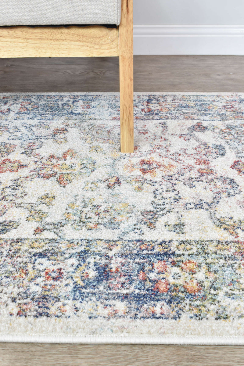 Casanova Century Border Blue Runner Rug