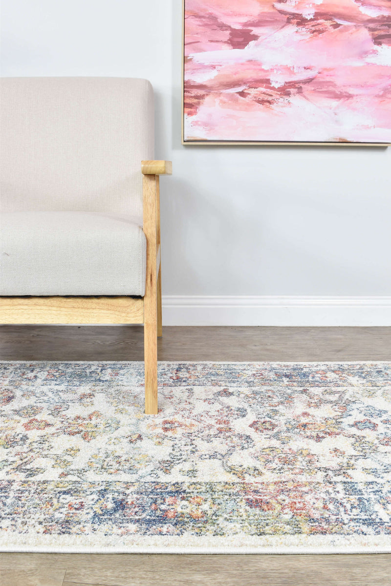 Casanova Century Border Blue Runner Rug