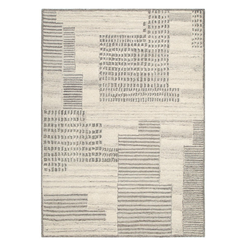 Caspian Prism Grey Cream Wool Rug