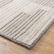 Caspian Prism Grey Cream Wool Rug