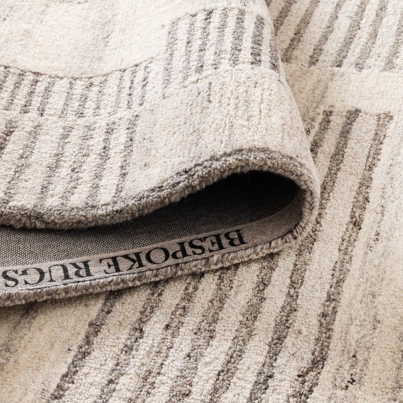 Caspian Prism Grey Cream Wool Rug