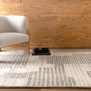 Caspian Prism Grey Cream Wool Rug