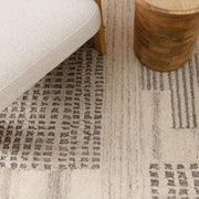 Caspian Prism Grey Cream Wool Rug