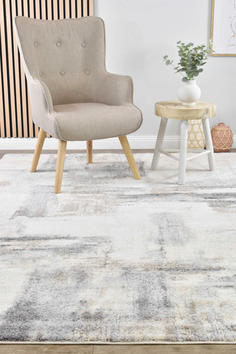 Chart Cast Cream Grey Rug