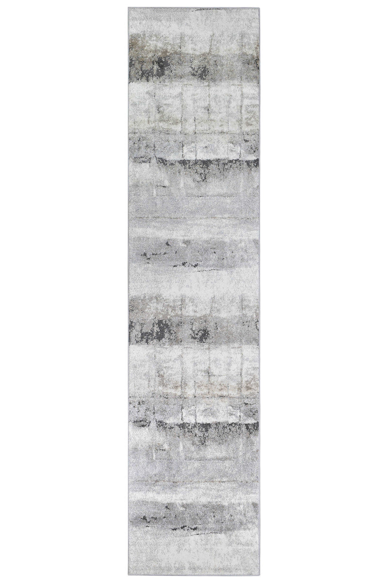 Chart Lenox Grey Beige Runner Rug