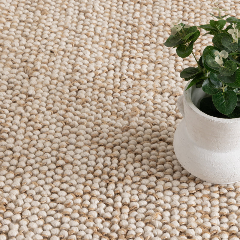 Natural Weave Border Cream Beige Rug