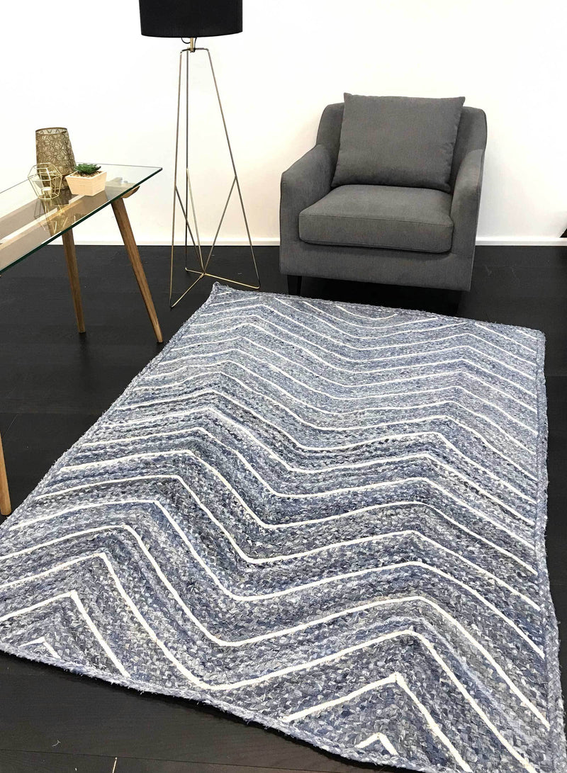 Armour Chevron Blue Rug