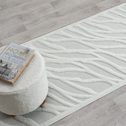 Calm Wave Ivory Runner Rug