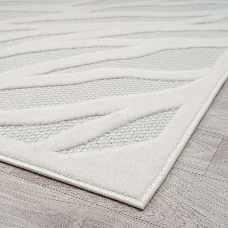 Calm Wave Ivory Runner Rug