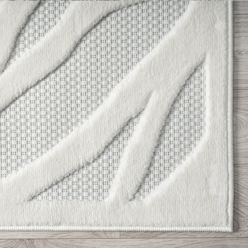 Calm Wave Ivory Runner Rug