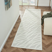 Calm Wave Ivory Runner Rug