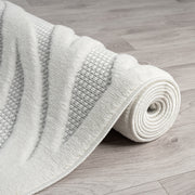 Calm Wave Ivory Runner Rug