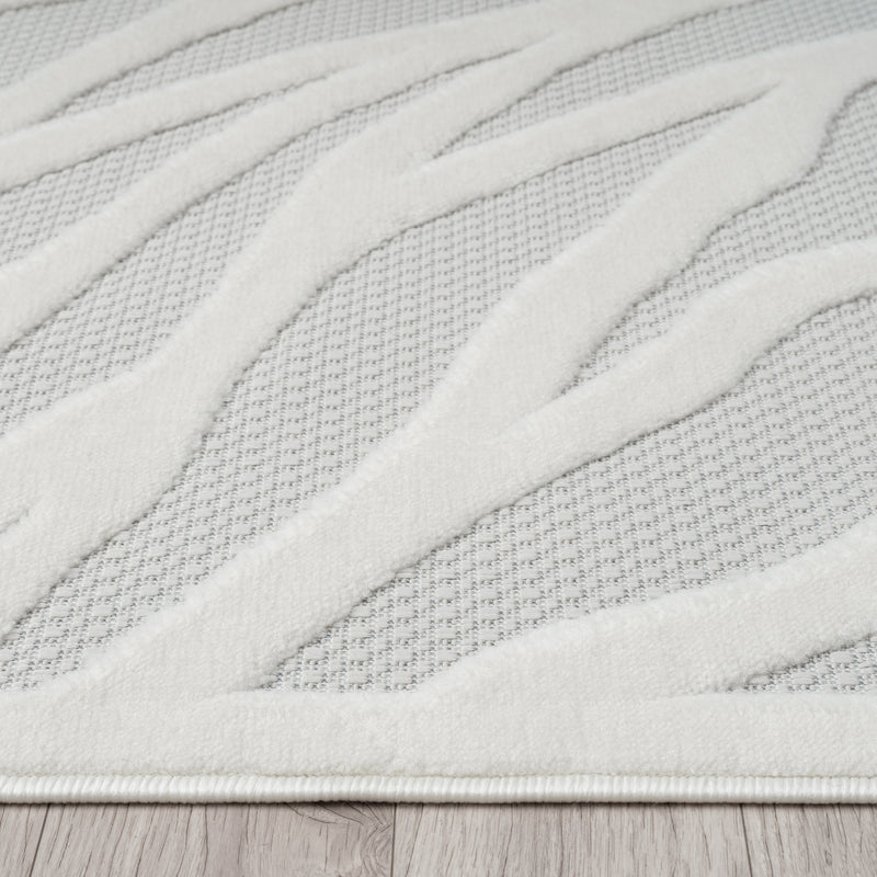 Calm Wave Ivory Runner Rug
