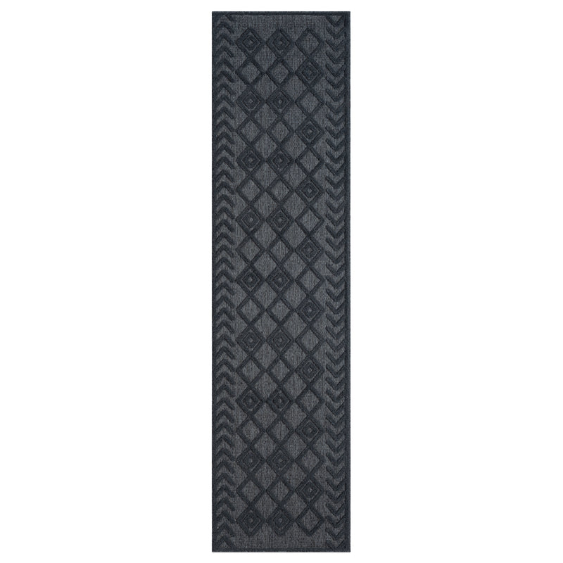 Calm Fear Charcoal Runner Rug