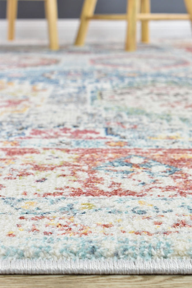 Casanova Lover Tile Rust Blue Rug