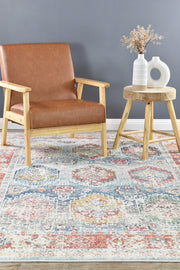 Casanova Lover Tile Rust Blue Rug