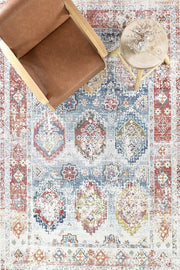 Casanova Lover Tile Rust Blue Rug