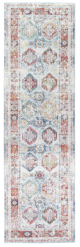 Casanova Lover Tile Rust Blue Rug