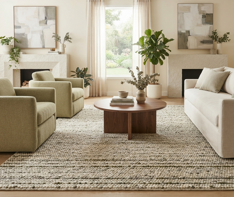 Chloe Green Wool Rug