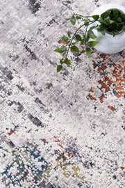 Almir Distressed Watercolour Grey Multi Rug