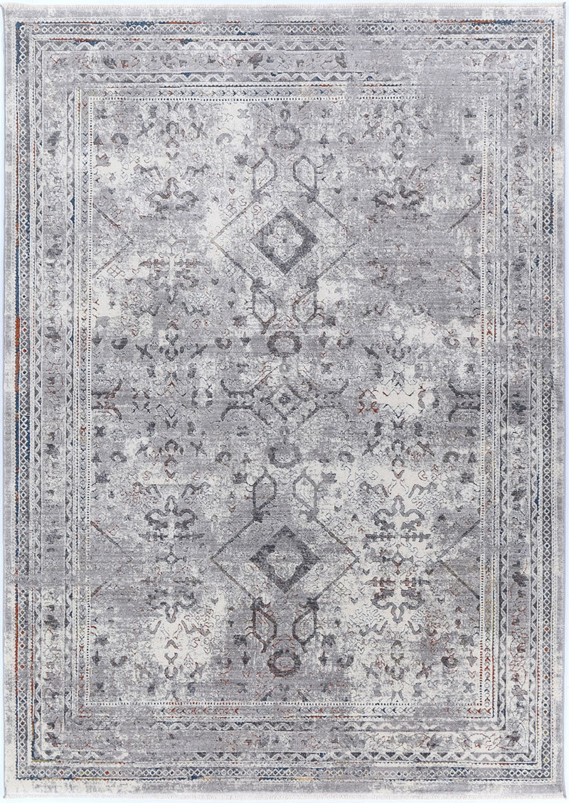 Almir Diamond Border Grey Multi Rug