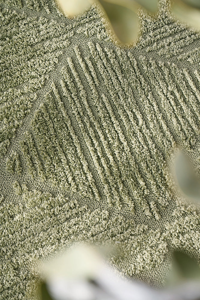 Vibration Shilon Green Runner Rug