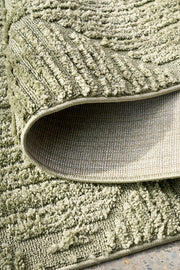 Vibration Shilon Green Runner Rug